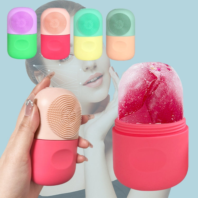 Beauty Capsule Tool Facial Massage Cleansing Silicone Compress Ice Compartment Mold(Pink Rose Red)
