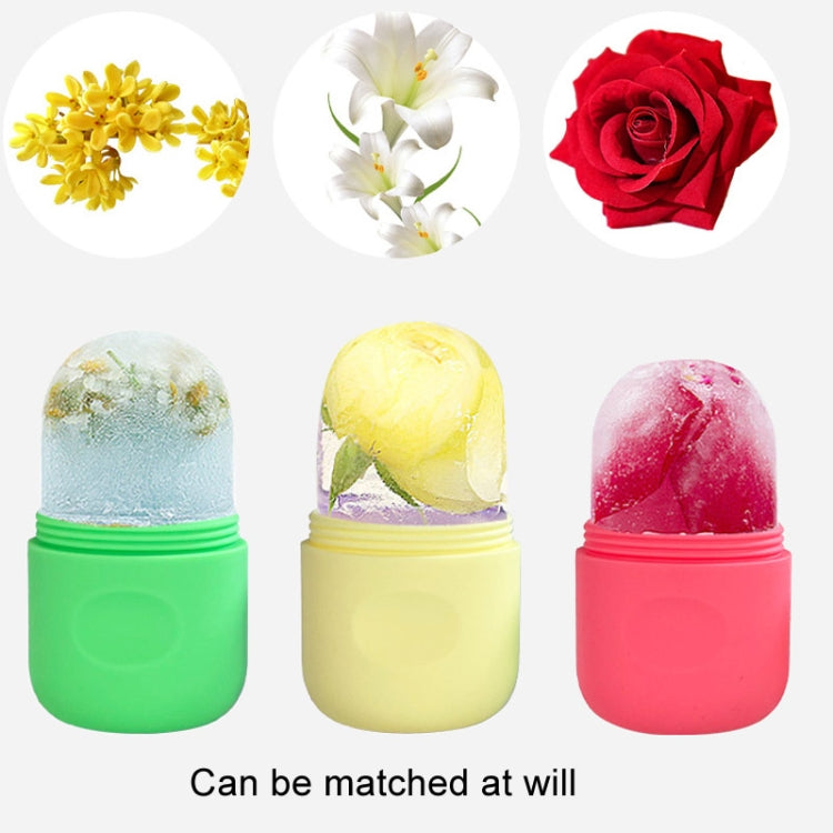 Beauty Capsule Tool Facial Massage Cleansing Silicone Compress Ice Compartment Mold(Purple Green)
