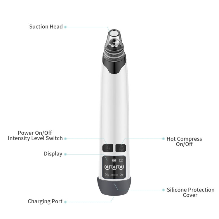 KS-X007 Electric Heating Hot Compress Pore Cleaner Home Facial Blackhead Acne Remover(White)