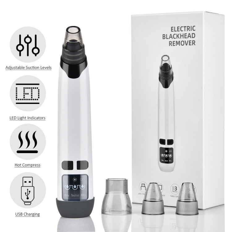 KS-X007 Electric Heating Hot Compress Pore Cleaner Home Facial Blackhead Acne Remover(White)
