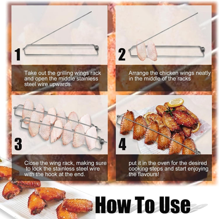1pcs 304 Stainless Steel Outdoor Barbecue Chicken Wing Fork Grill BBQ Grill Tools