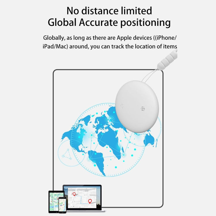 For Apple Series S10 Round Smart Global Anti-Lost Device IP67 Waterproof Locator(White)