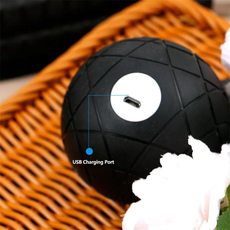 3D Vibrating Yoga Ball Muscle Relaxation Massage Fitness Ball Rechargeable Handheld Silicone Massage Ball(Black)