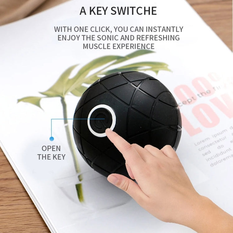 3D Vibrating Yoga Ball Muscle Relaxation Massage Fitness Ball Rechargeable Handheld Silicone Massage Ball(Black)