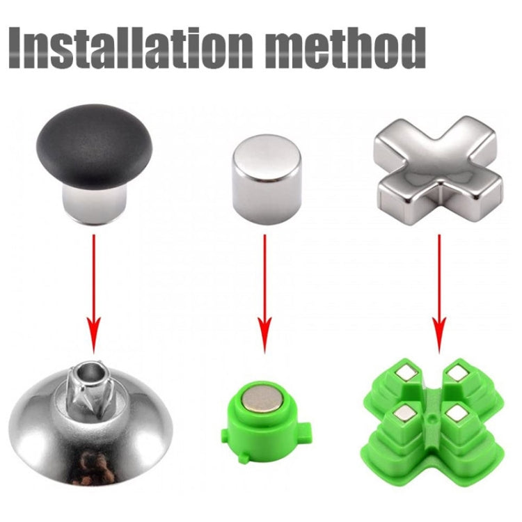 For PS4 20pcs /Set Gamepad Metal Buttons Mushroom Head Magnetic Base Cross Keys Accessory Set