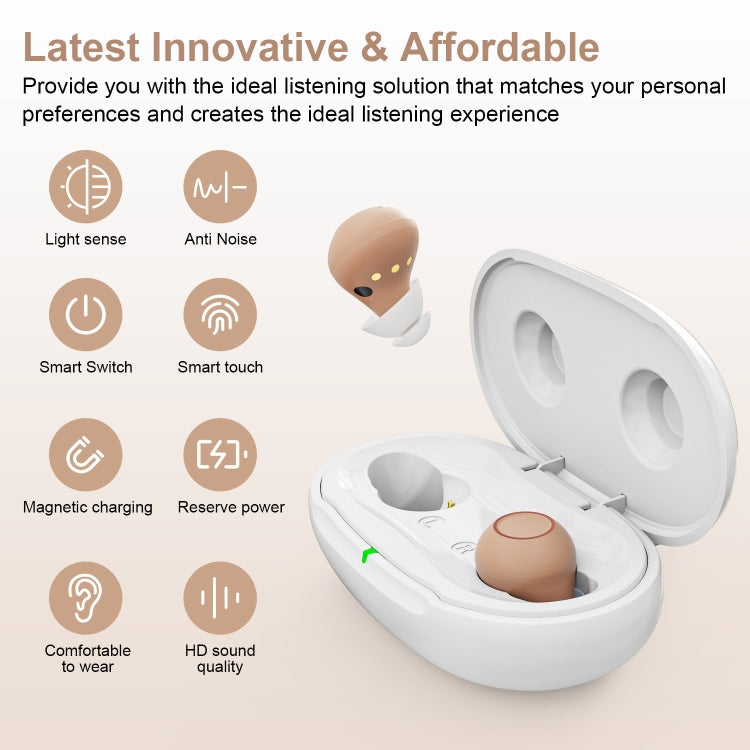 Z-26D1 Digital DSP In-ear TWS Invisible Hearing Aid Rechargeable Touch Control Sound Amplifier(Black)