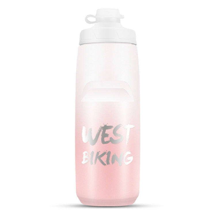 WEST BIKING 750ML Bicycle Water Bottle Portable Outdoor Cycling Water Cup, Color: White Pink Gradient