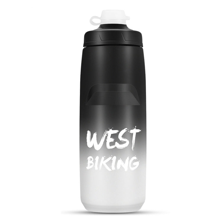 WEST BIKING 750ML Bicycle Water Bottle Portable Outdoor Cycling Water Cup, Color: Black Gray Gradient