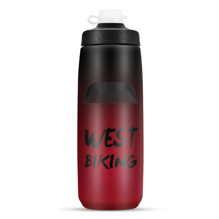 WEST BIKING 750ML Bicycle Water Bottle Portable Outdoor Cycling Water Cup, Color: Black Red Gradient