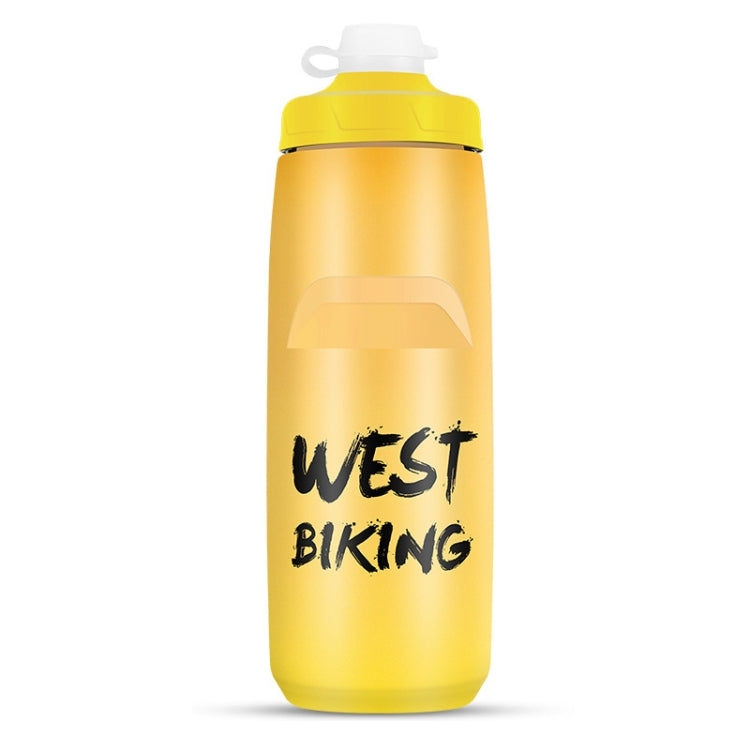 WEST BIKING 750ML Bicycle Water Bottle Portable Outdoor Cycling Water Cup, Color: Bright Yellow