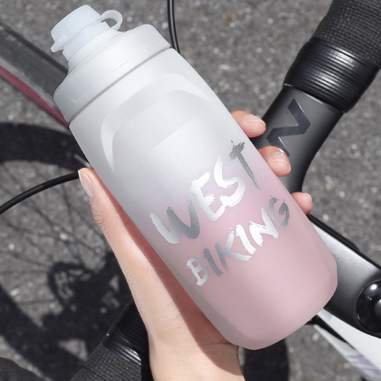 WEST BIKING 750ML Bicycle Water Bottle Portable Outdoor Cycling Water Cup, Color: Yellow Green Gradient
