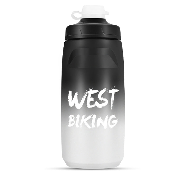 WEST BIKING 620ML Bicycle Water Bottle Portable Outdoor Cycling Water Cup, Color: Black Gray Gradient