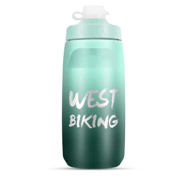 WEST BIKING 620ML Bicycle Water Bottle Portable Outdoor Cycling Water Cup, Color: Dark Green Gradient