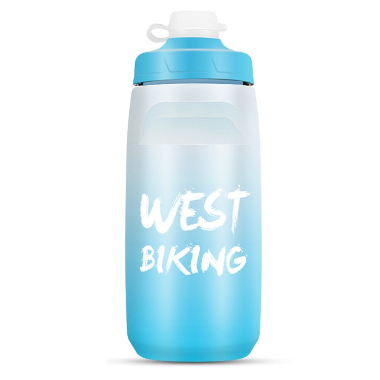WEST BIKING 620ML Bicycle Water Bottle Portable Outdoor Cycling Water Cup, Color: White Blue Gradient