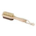 Double-Sided Foot Grinder Pig Bristle Brush Wooden Cleaning Massage Small Brush(Original Color)
