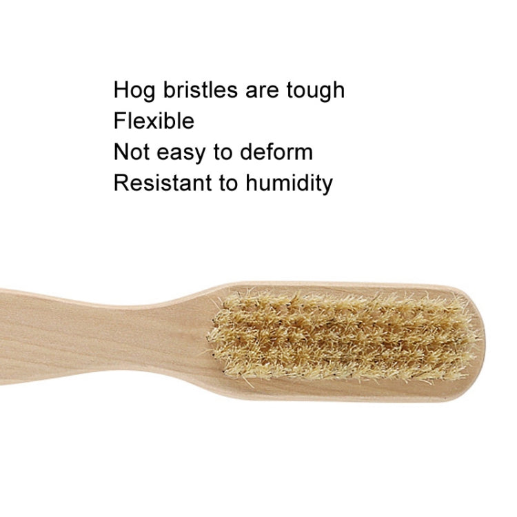 Double-Sided Foot Grinder Pig Bristle Brush Wooden Cleaning Massage Small Brush(Original Color)