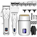 3pcs /Set Men Home Hair Salon High-power Hair Clipper(Silver)