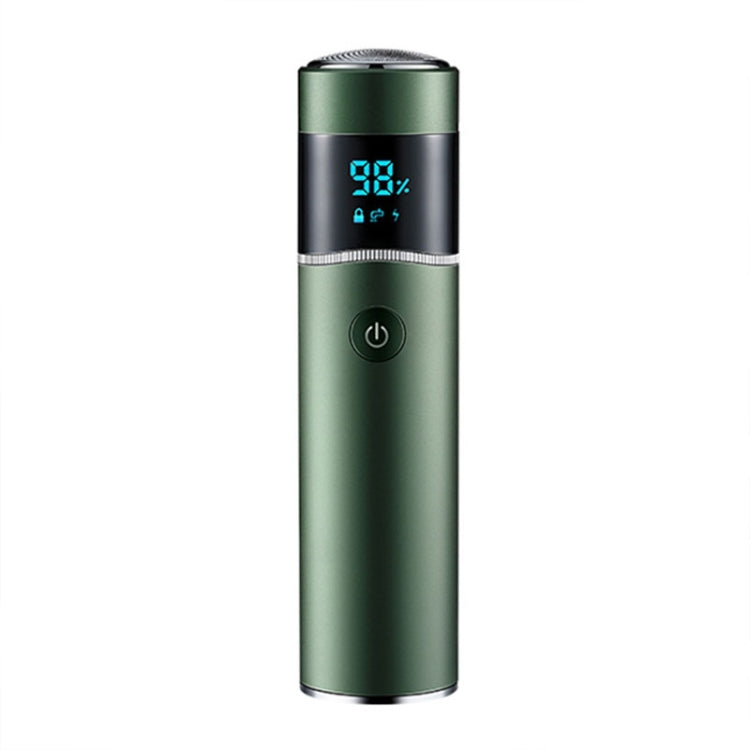 S-1090 IPX7 Waterproof 8D Portable LED Digital Display Round Electric Shaver(Green)