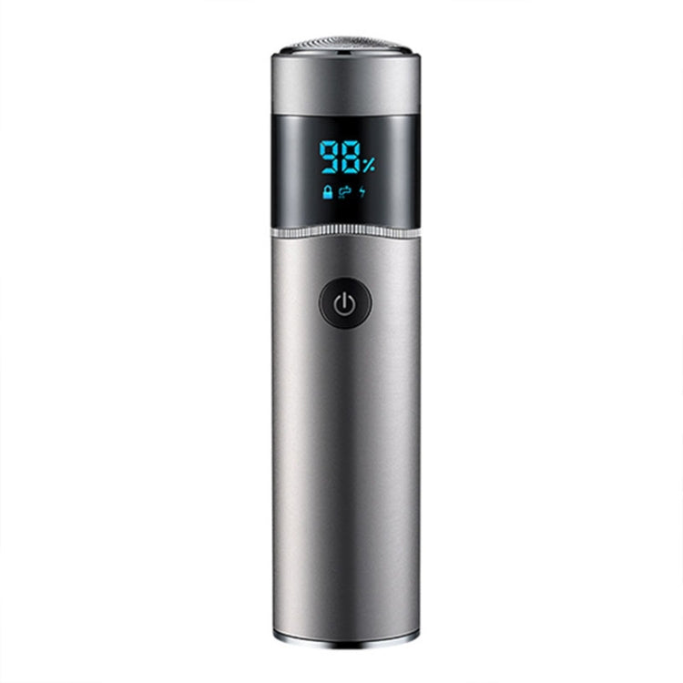 S-1090 IPX7 Waterproof 8D Portable LED Digital Display Round Electric Shaver(Silver)
