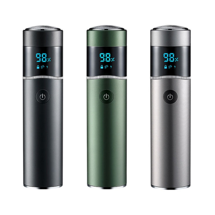 S-1090 IPX7 Waterproof 8D Portable LED Digital Display Round Electric Shaver(Silver)