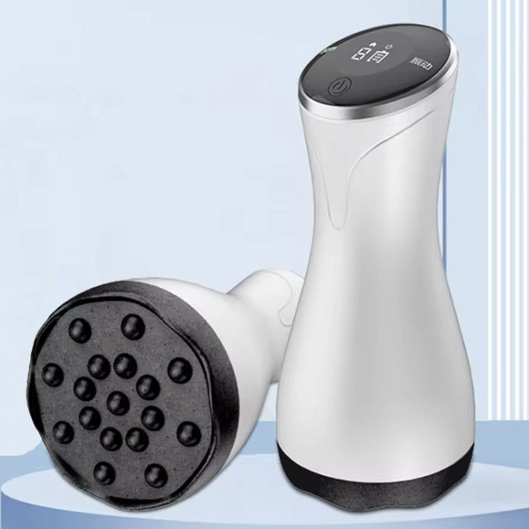 Acupuncture Stone Electric Hot Compress Vibrating Massager Whole Body Universal 9-speed Adjustable Gua Sha Apparatus(Black)