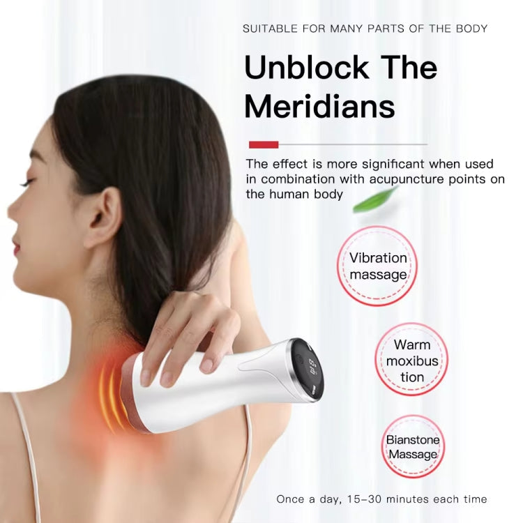 Acupuncture Stone Electric Hot Compress Vibrating Massager Whole Body Universal 9-speed Adjustable Gua Sha Apparatus(Red)