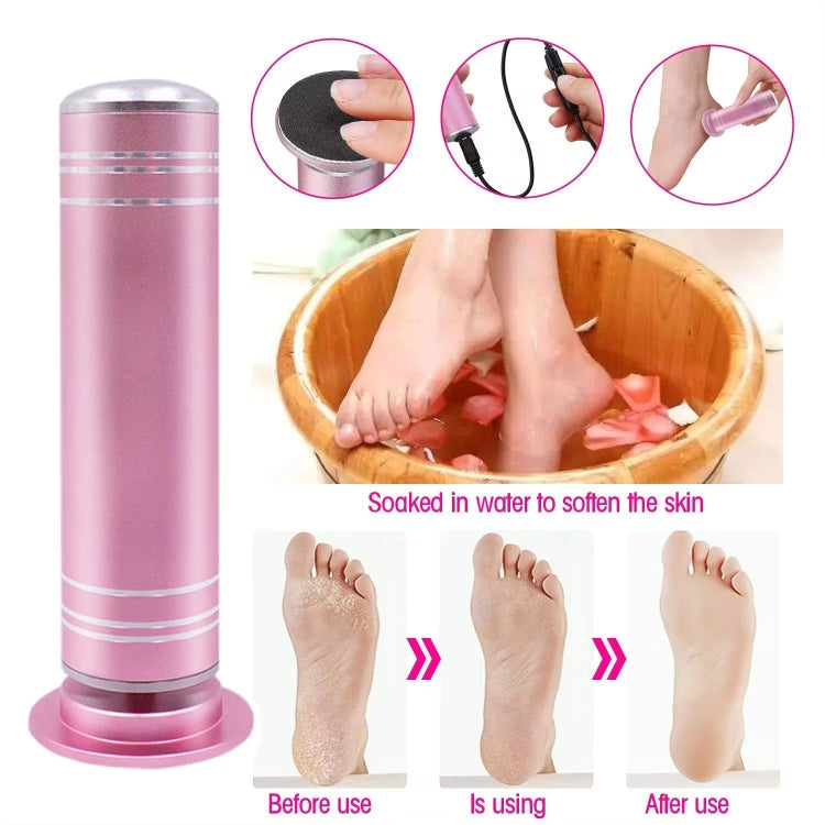 Electric Foot Grinder Calluses Dead Skin Remover With 60pcs Replaceable Sandpaper Discs EU Plug(Black)