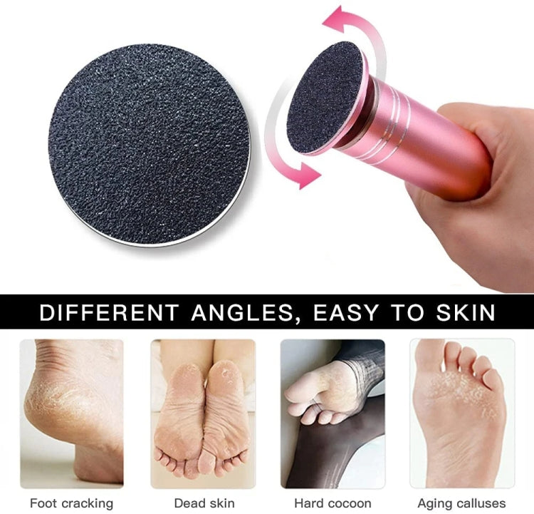 Electric Foot Grinder Calluses Dead Skin Remover With 60pcs Replaceable Sandpaper Discs EU Plug(Black)