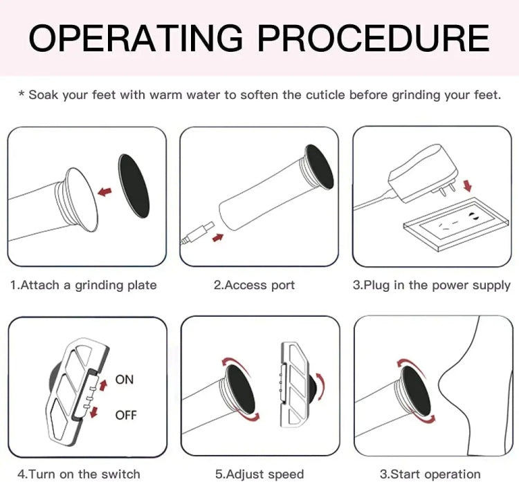 Electric Foot Grinder Calluses Dead Skin Remover With 60pcs Replaceable Sandpaper Discs EU Plug(Black)