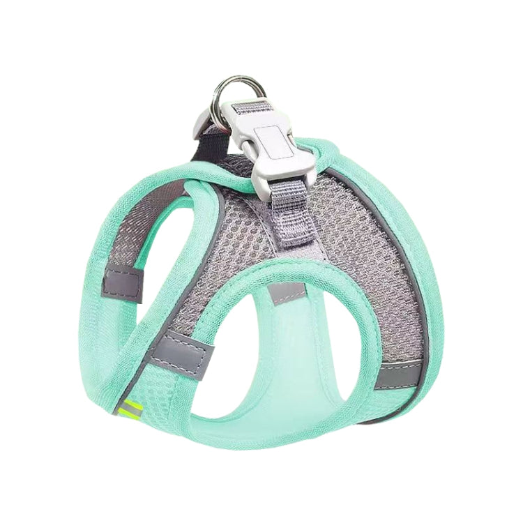 Undershirt Style Pet Chest Harness Summer Breathable Reflective Dog Leash, Style: Single Green(M)