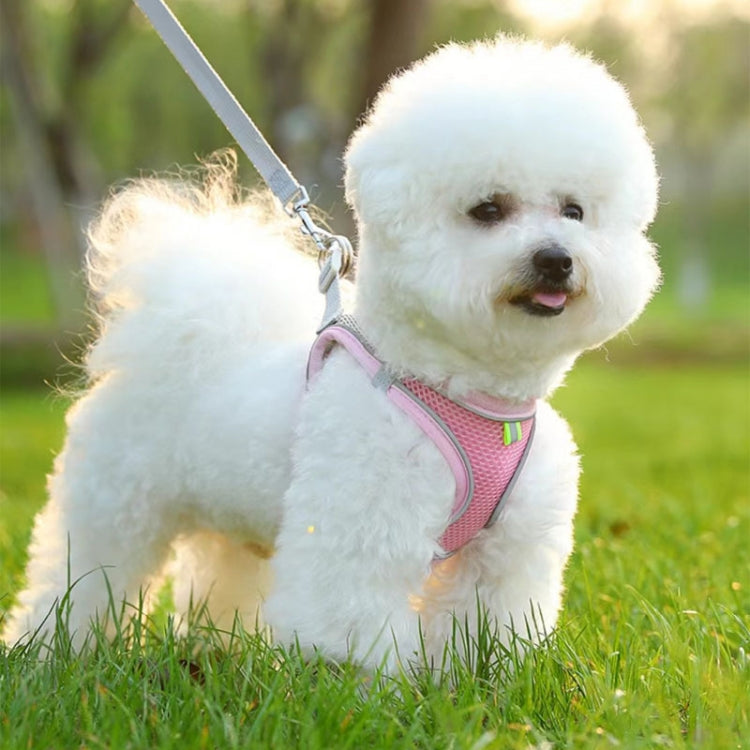 Undershirt Style Pet Chest Harness Summer Breathable Reflective Dog Leash, Style: Single Pink(L)