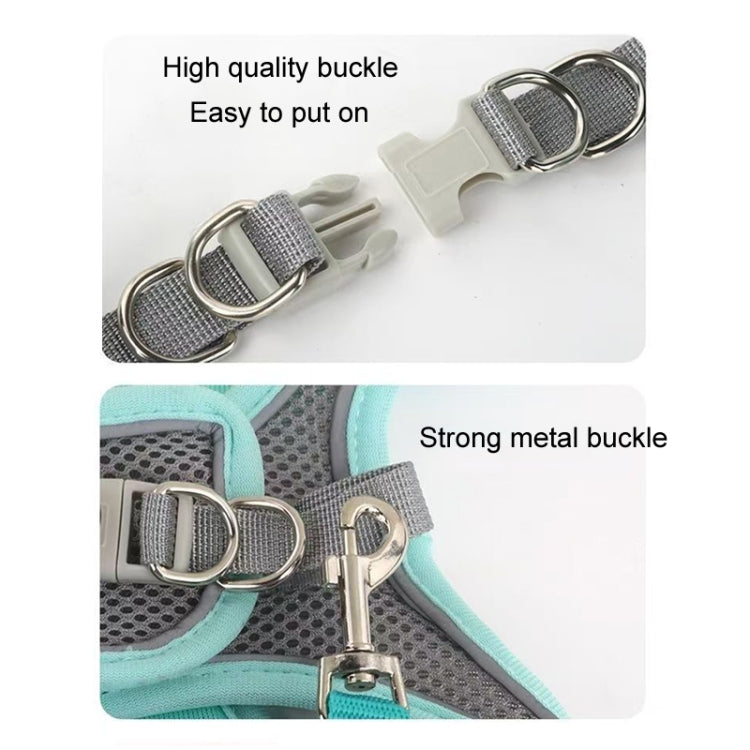 Undershirt Style Pet Chest Harness Summer Breathable Reflective Dog Leash, Style: Single Blue(L)