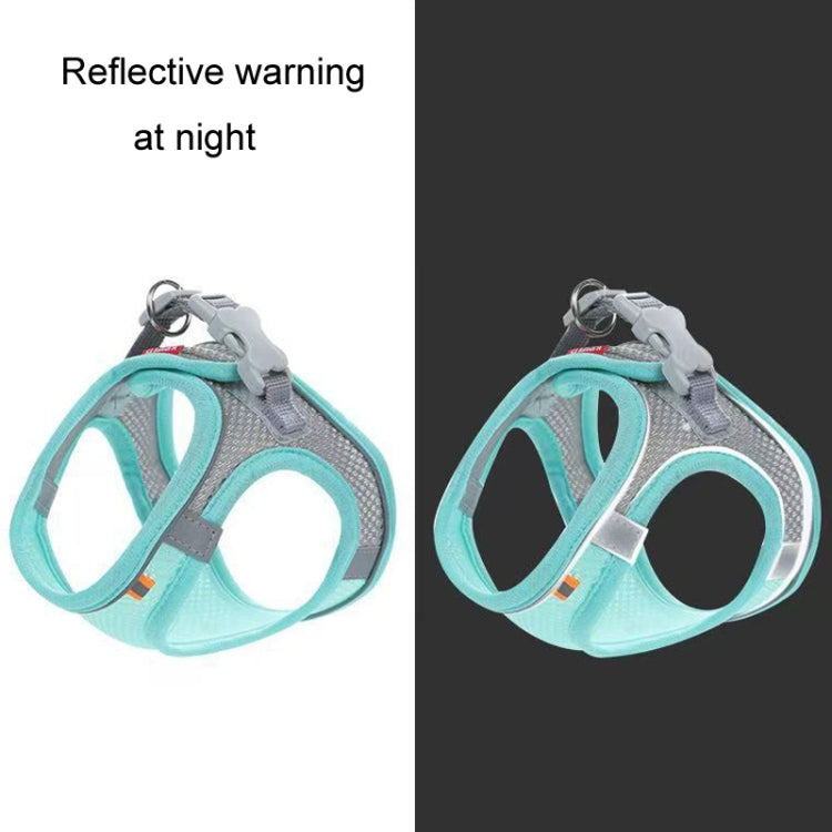 Undershirt Style Pet Chest Harness Summer Breathable Reflective Dog Leash, Style: Pink+1.5m Round Rope(S)