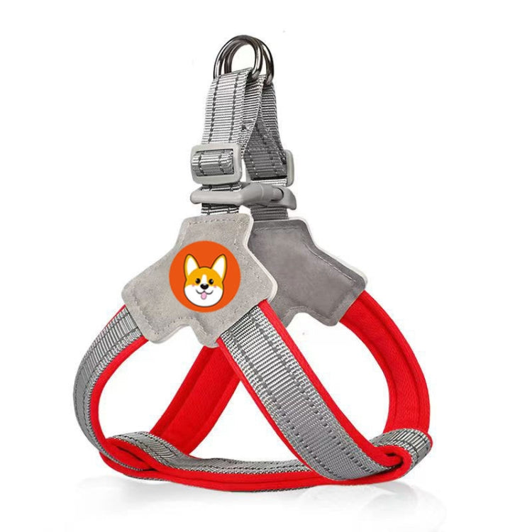 Saddle Style Pet Chest Harness Breathable Reflective Dog Leash, Style: Single Red(XL)