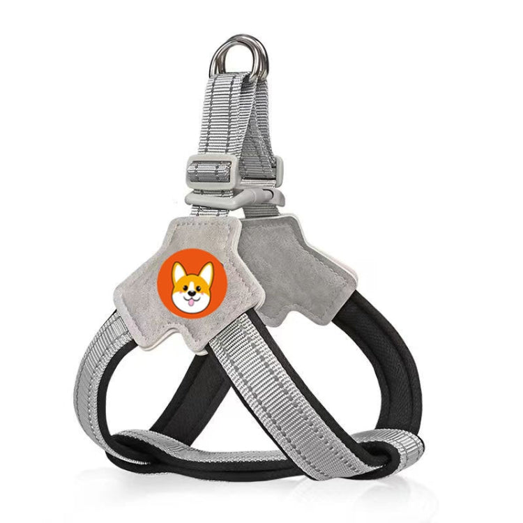 Saddle Style Pet Chest Harness Breathable Reflective Dog Leash, Style: Single Black(L)