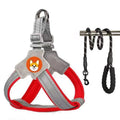 Saddle Style Pet Chest Harness Breathable Reflective Dog Leash, Style: Red+2m Round Rope(S)
