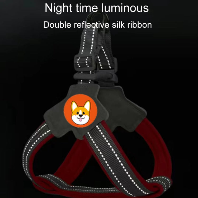 Saddle Style Pet Chest Harness Breathable Reflective Dog Leash, Style: Single Blue(L)