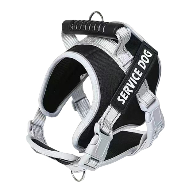 Large Dog Explosion Proof Punch Chest Harness Dog Travelling Leash, Style: Single Black(XXL)