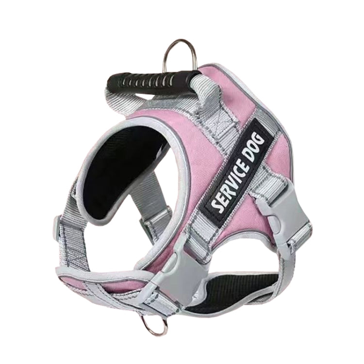Large Dog Explosion Proof Punch Chest Harness Dog Travelling Leash, Style: Single Pink(S)