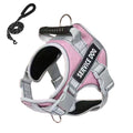 Large Dog Explosion Proof Punch Chest Harness Dog Travelling Leash, Style: Pink+1.5m Round Rope)(L)