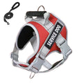 Large Dog Explosion Proof Punch Chest Harness Dog Travelling Leash, Style: Red+2m Round Rope(S)