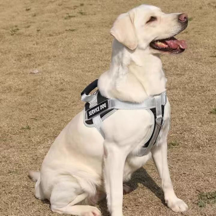 Large Dog Explosion Proof Punch Chest Harness Dog Travelling Leash, Style: Pink+1.5m Round Rope)(S)