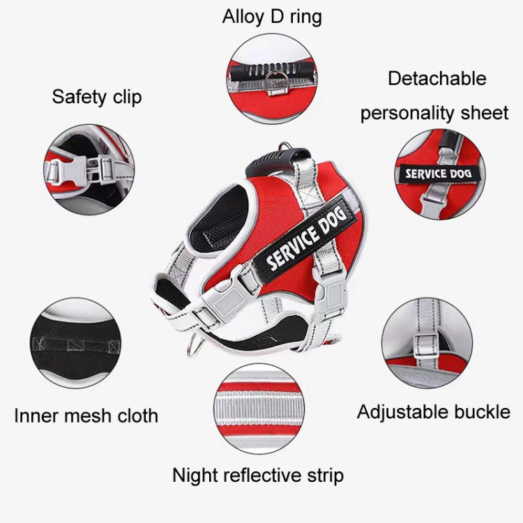 Large Dog Explosion Proof Punch Chest Harness Dog Travelling Leash, Style: Single Black(XXL)