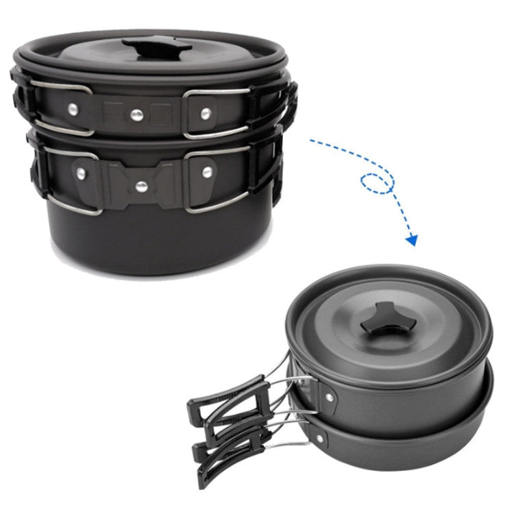 Outdoor Supplies Camping Portable Teapot Set Pot Set(Orange Handle)