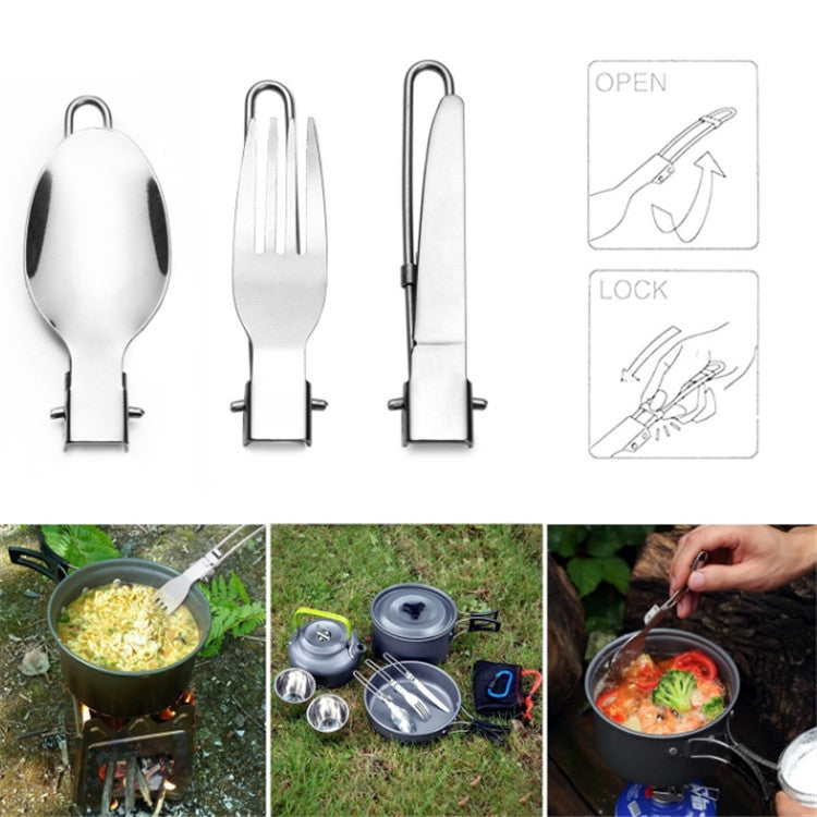 Outdoor Supplies Camping Portable Teapot Set Pot Set(Orange Handle)