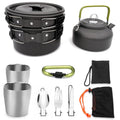 Outdoor Supplies Camping Portable Teapot Set Pot Set(Black Handle)