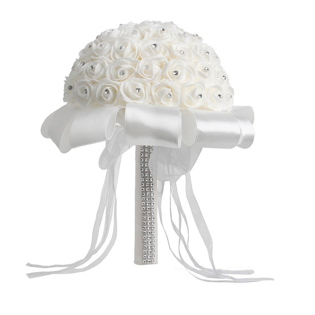 Bride Holding Bouquet Creative Simulation Holding Bouquet Wedding Supplies(White)