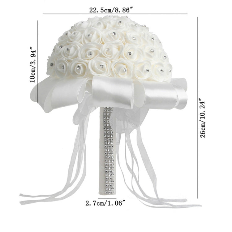 Bride Holding Bouquet Creative Simulation Holding Bouquet Wedding Supplies(White)