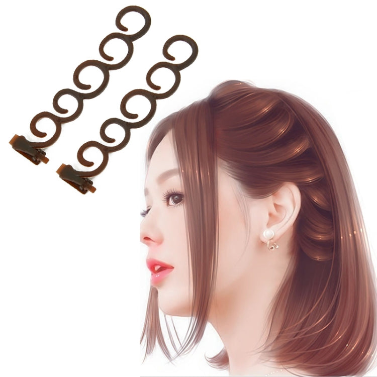 Elegance Hair Braider Flower Magic Hair Clip Queue Twist Plait Hairstyle Styling Accessories,Size:13.5x2.5cm(6090 Coffee)
