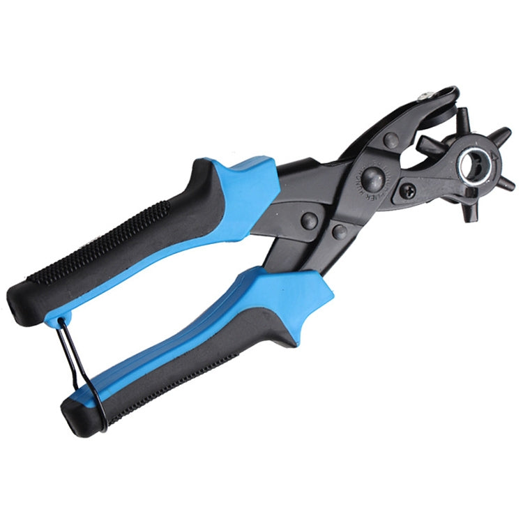 Multifunctional Belt Hole Puncher with 6 Holes Leather Hole Punch for Leather Belts Cards Paper Fabric(Blue)